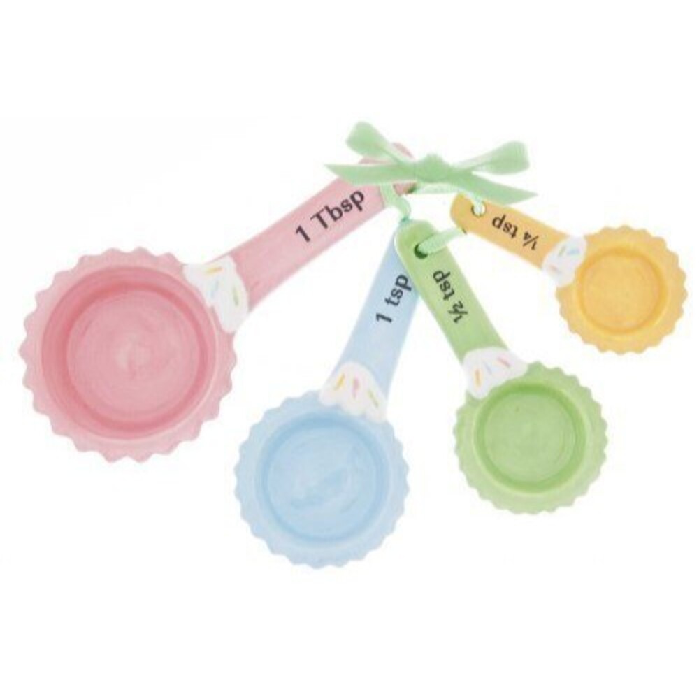 4 Piece Ceramic Cupcakes Measuring Spoon Set - ER23757 - Ganz - 661371491585